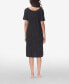 Фото #6 товара Women's Printed Short Sleeve Side Slit Sleep Dress High Point Shoulder