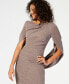 Metallic-Knit Draped Sheath Dress