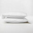 Фото #1 товара Standard 500 Thread Count Washed Supima Sateen Solid Pillowcase Set White -
