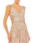 Фото #3 товара Women's Sequined Flutter Cap Sleeve Cut Out A Line Gown