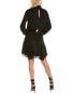 Фото #3 товара Krisa Shirred Turtleneck Mini Dress Women's Black Xs