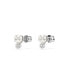 Crystal Pearl, Round Cut, White, Rhodium Plated Matrix Stud Earrings Серебристый - фото #2