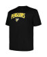 Фото #3 товара Men's Black Pittsburgh Penguins Big and Tall Arch Over Logo T-shirt