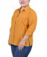 Фото #3 товара Plus Size 3/4 Roll Tab Blouse with Pockets