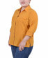 ფოტო #3 პროდუქტის Plus Size 3/4 Roll Tab Blouse with Pockets