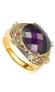 ფოტო #1 პროდუქტის Suzy Levian Sterling Silver Cubic Zirconia Checkered-cut Oval Webbed Ring