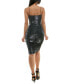 Фото #2 товара Juniors' Square-Neck Shirred Bodycon Metallic Dress