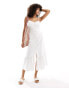 Фото #1 товара New Look button through strappy midi dress in off white