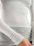 Weekday soft semi sheer long sleeve t-shirt in off-white