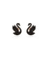ფოტო #1 პროდუქტის Swan, Black, Rose Gold-Tone Iconic Swan Stud Earrings