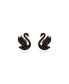 Swan, Black, Rose Gold-Tone Iconic Swan Stud Earrings