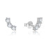 Silver longitudinal earrings with clear crystals AGUP2703