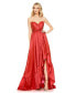 Women's Asymmetrical Strapless Ruffle Gown