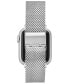 Men's Silver-Tone Stainless Steel Mesh Bracelet Compatible with 42/44/45/Ultra/Ultra 2 Apple Watch