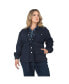 ფოტო #1 პროდუქტის Women's Plus Size Utility Anorak Denim Jacket