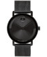 ფოტო #1 პროდუქტის Men's Bold Evolution 2.0 Swiss Quartz Ionic Plated Black Steel Watch 40mm