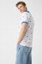 Фото #1 товара Футболка с принтом флага Slim Fit Polo Neck T-shirt Koton