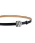 Фото #3 товара Women's Skinny Hammered Plaque Buckle Belt