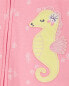 Toddler 1-Piece Sea Horse 100% Snug Fit Cotton Footie Pajamas 2T
