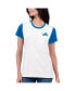 ფოტო #1 პროდუქტის Women's White, Blue Detroit Lions Fashion Illustration T-shirt