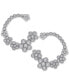 ფოტო #1 პროდუქტის Lab Grown White Sapphire Flower Cluster C-Shape Hoop Earrings (1 ct. t.w.) in Sterling Silver