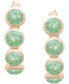ფოტო #3 პროდუქტის Onyx Leverback Hoop Earrings in 14k Gold-Plated Sterling Silver (Also Dyed Green Jade)