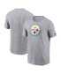 Фото #1 товара Men's Gray Pittsburgh Steelers Logo Essential T-shirt