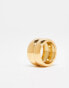 Фото #2 товара Topshop Psalm waterproof stainless steel stacked effect ring in gold tone