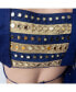 ფოტო #4 პროდუქტის Women's Royal Blue Lehenga Choli with Gold Trim