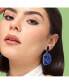 ფოტო #3 პროდუქტის Women's Blue Textured Circular Drop Earrings