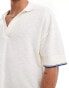 ASOS DESIGN oversized polo with revere collar in cream Kokosnussmilch, XS - Chest 36 - фото #4