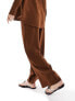 The Frolic tourmaline beach trouser co-ord in dark brown