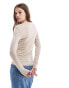 Фото #4 товара Vila layering long sleeve top in beige