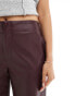 Фото #5 товара ASOS DESIGN faux leather cropped trousers in plum