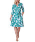 Women's Floral-Print 3/4-Sleeve Wrap Dress