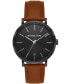 Men's Irving Three-Hand Brown Leather Watch 42mm