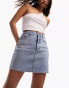 Фото #2 товара ASOS DESIGN Petite denim high waist mini skirt in midwash blue