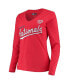 ფოტო #2 პროდუქტის Women's Red Washington Nationals Post Season Long Sleeve T-shirt