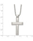 Фото #3 товара Chisel brushed and Polished Cross Pendant on a Ball Chain Necklace