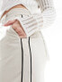 Фото #10 товара ASOS DESIGN high waist trousers with side stripe in stone