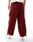 ASOS DESIGN oversized balloon parachute trouser in burgundy