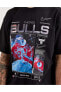 Фото #2 товара Chicago Bulls Courtside Erkek Siyah T-Shirt GENİŞ KESİM OVERSİZE