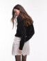 Фото #4 товара Topshop knitted micro cardi in black