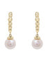 ფოტო #3 პროდუქტის Cultured Freshwater Pearl Fashion Earrings in 14K Yellow Gold
