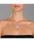 Фото #2 товара Sterling Silver with Colored Cubic Zirconia Asher Cut Square Framed Drop Pendant