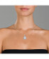 ფოტო #2 პროდუქტის Sterling Silver with Colored Cubic Zirconia Asher Cut Square Framed Drop Pendant