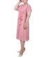 ფოტო #3 პროდუქტის Plus Size Short Sleeve Belted Swiss Dot Dress