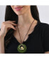 Women's Green Circular Bird Necklace