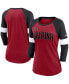 ფოტო #4 პროდუქტის Women's Arizona Cardinals Cardinal, Heather Black Football Pride Raglan 3/4-Sleeve T-shirt