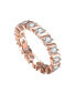 Фото #2 товара Sterling Silver with Rose Gold Plated Clear Cubic Zirconia Band Ring
